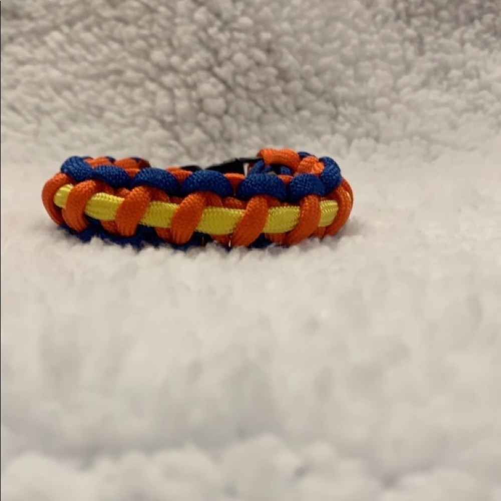 Homemade Blue,Yellow,and Orange Paracord Bracelet